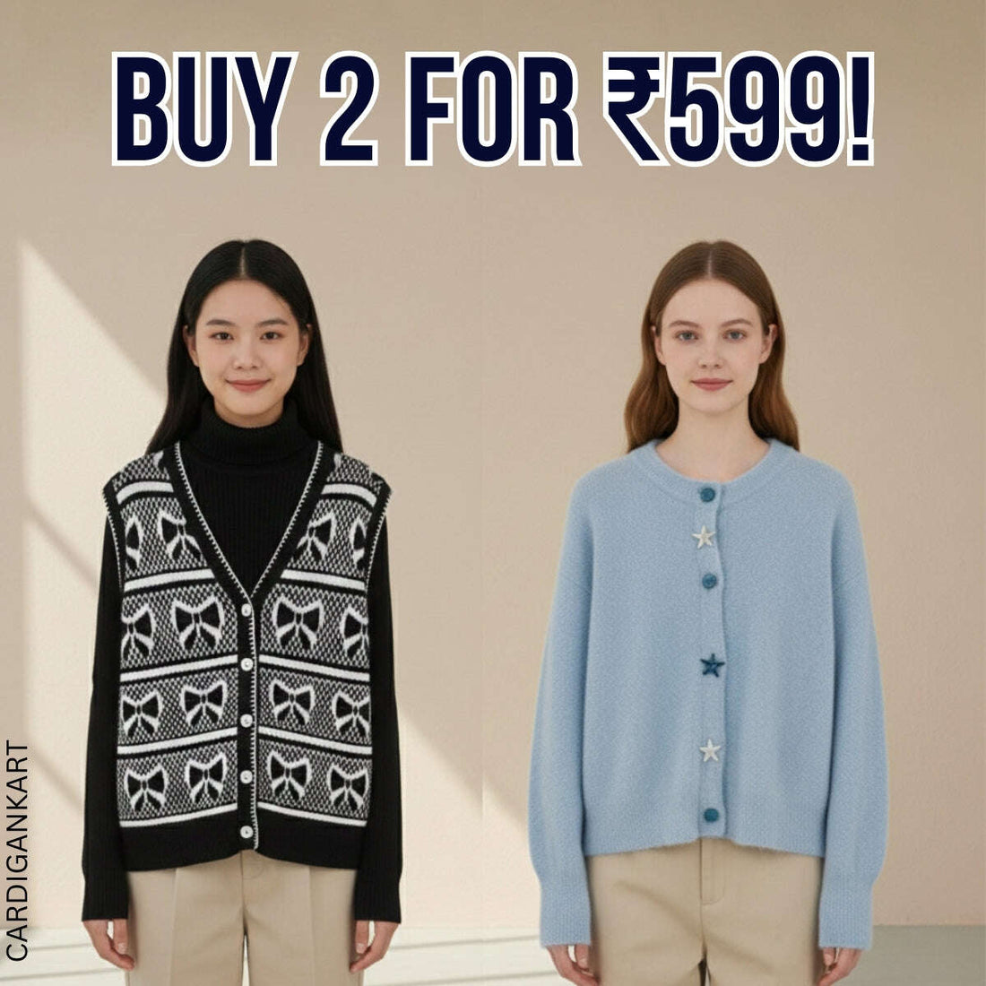 2-Pack Women's Winter Cardigan |CAR-09 CardigansKart