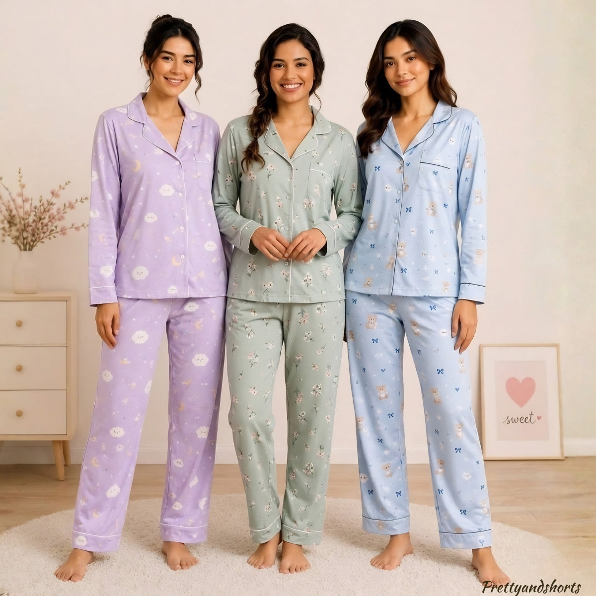 3 Combo Cotton Night Suits (3NS-23)