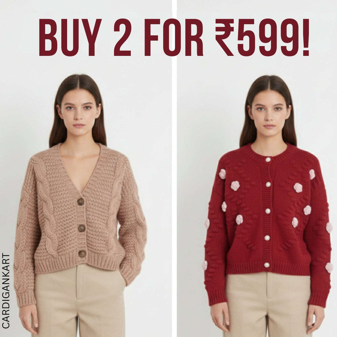 2-Pack Women's Winter Cardigan |CAR-06 CardigansKart