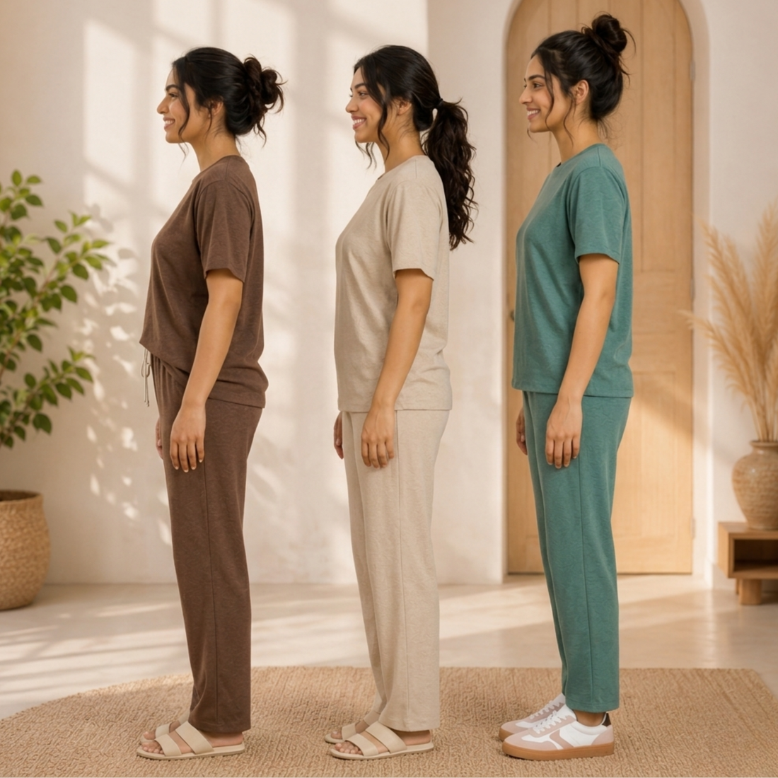 3 Cotton T-Shirt + Trouser Set (T-1)